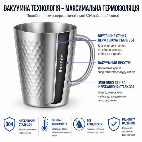 Термокружка з подвійними стінками 450 мл 6007 фото